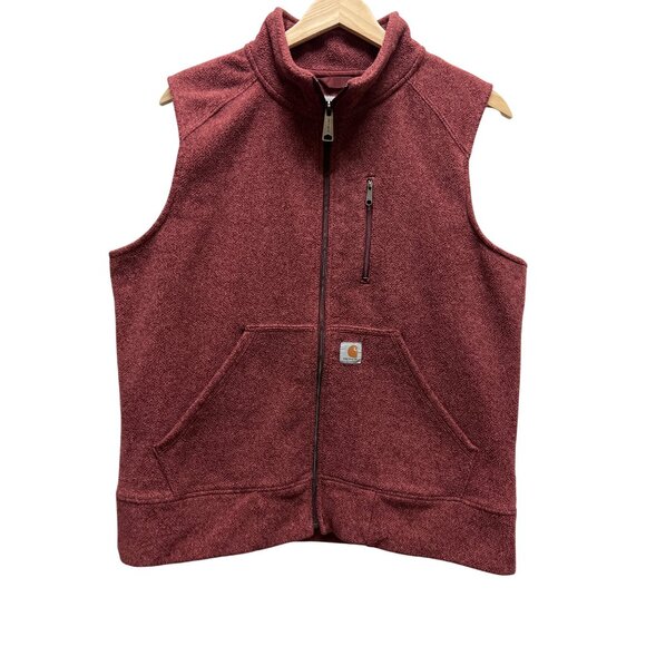 Carhartt Kentwood Burgandy Fleece Full Zip Vest - Picture 2 of 7